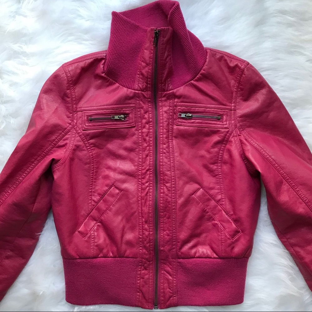 * Mod Modele Magenta Faux Leather Jacket